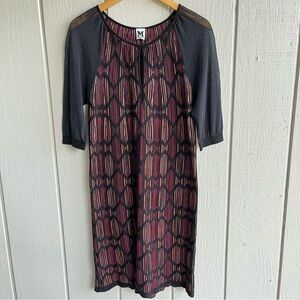 M Missoni Knit Multicolor Chevron Dress Knee Length Size 42